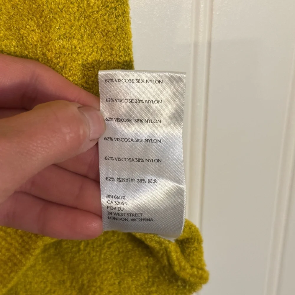 Urban Outfitters Adeline V Neck Collared Cardigan Yellow Women’s Size Small - Picture 7 of 10